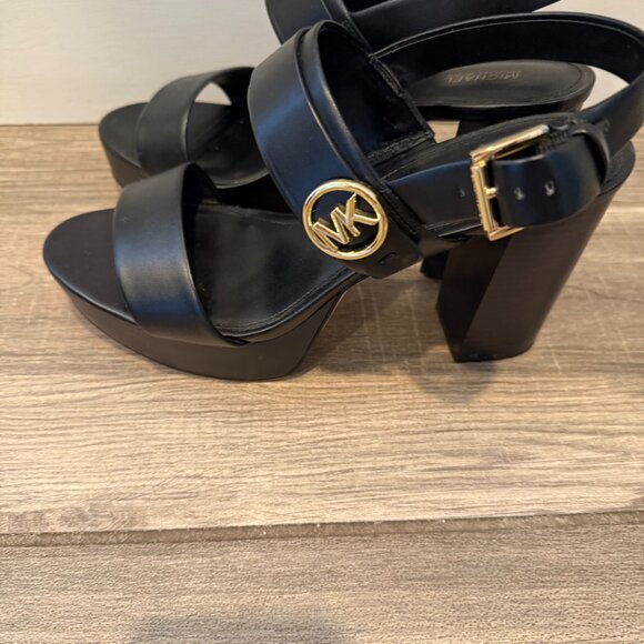 Michael Kors Black Chunky Heels Size 9.5 M. - Picture 3 of 5